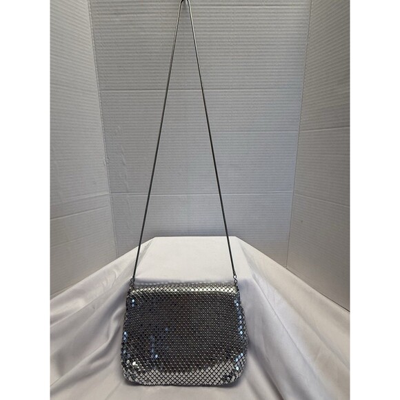 Silver Carlyle  Metal Mesh Sequence, Evening Purse/Bag  Shoulder Chain - Picture 7 of 13